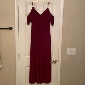 Burgundy chiffon dress